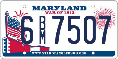 MD license plate 6BM7507
