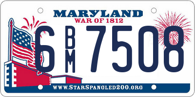 MD license plate 6BM7508