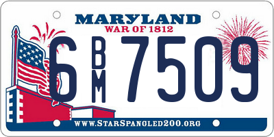 MD license plate 6BM7509