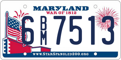 MD license plate 6BM7513