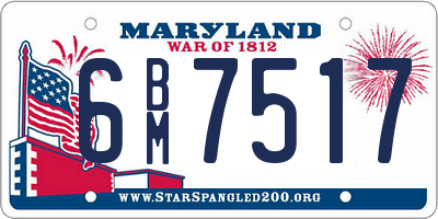 MD license plate 6BM7517