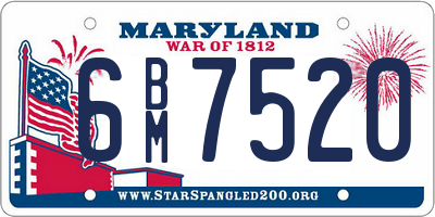 MD license plate 6BM7520