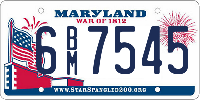 MD license plate 6BM7545