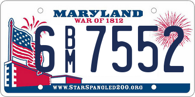 MD license plate 6BM7552