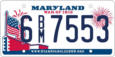 MD license plate 6BM7553