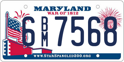 MD license plate 6BM7568