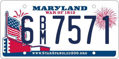 MD license plate 6BM7571