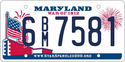 MD license plate 6BM7581