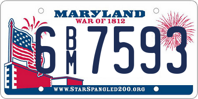 MD license plate 6BM7593