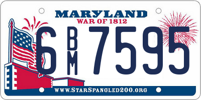MD license plate 6BM7595