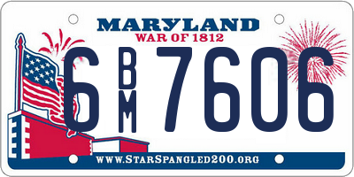 MD license plate 6BM7606