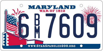 MD license plate 6BM7609