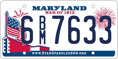 MD license plate 6BM7633