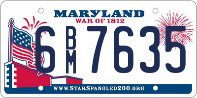 MD license plate 6BM7635