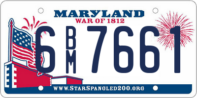 MD license plate 6BM7661