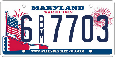 MD license plate 6BM7703