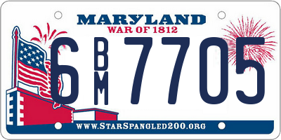 MD license plate 6BM7705