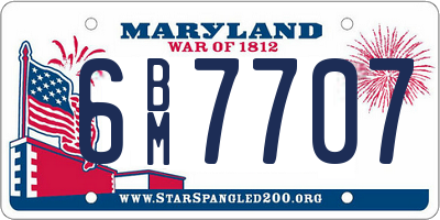 MD license plate 6BM7707