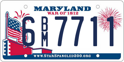 MD license plate 6BM7711