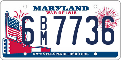 MD license plate 6BM7736
