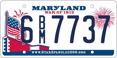 MD license plate 6BM7737