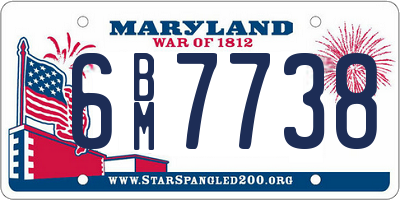MD license plate 6BM7738