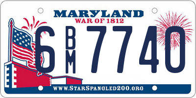 MD license plate 6BM7740