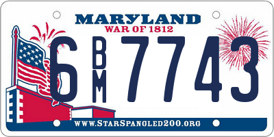 MD license plate 6BM7743