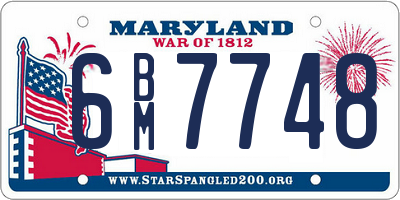 MD license plate 6BM7748
