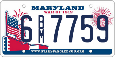 MD license plate 6BM7759