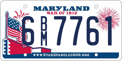 MD license plate 6BM7761