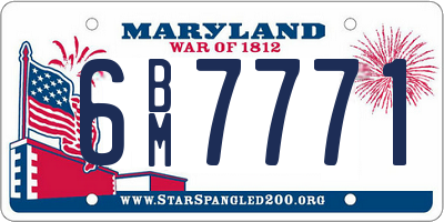 MD license plate 6BM7771