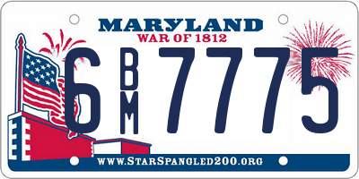 MD license plate 6BM7775