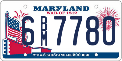 MD license plate 6BM7780