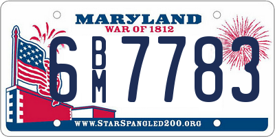 MD license plate 6BM7783