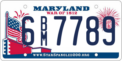 MD license plate 6BM7789