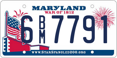 MD license plate 6BM7791