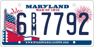 MD license plate 6BM7792