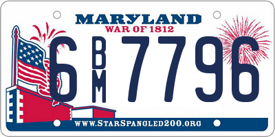 MD license plate 6BM7796
