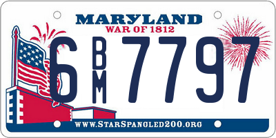 MD license plate 6BM7797