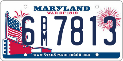MD license plate 6BM7813
