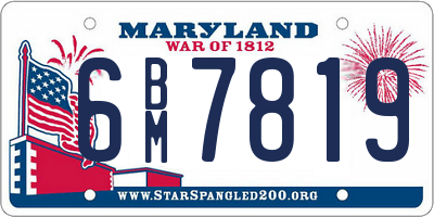 MD license plate 6BM7819