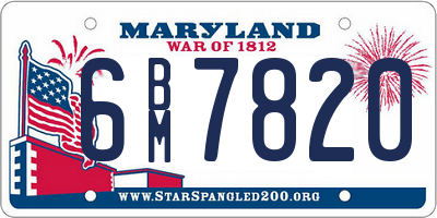 MD license plate 6BM7820