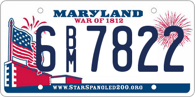 MD license plate 6BM7822