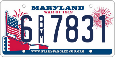 MD license plate 6BM7831