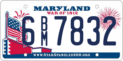 MD license plate 6BM7832