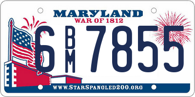MD license plate 6BM7855