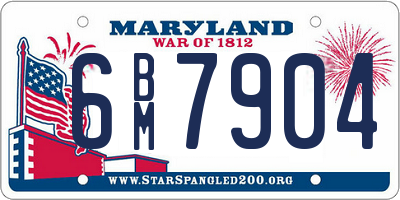 MD license plate 6BM7904