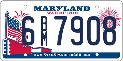 MD license plate 6BM7908