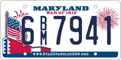 MD license plate 6BM7941